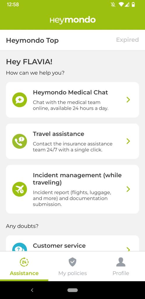 Assicurazione di viaggio Heymondo