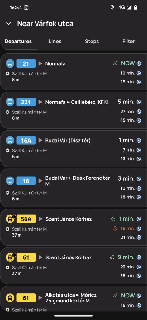 Partenze autobus live sull'app BudapestGO