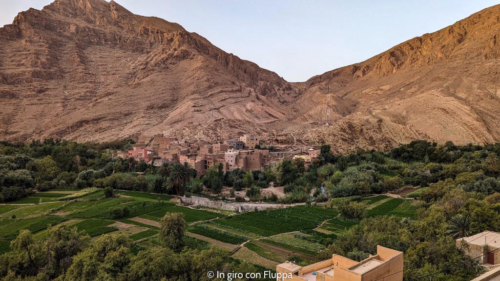 Riad Sephora - vista su canyon e piantagioni di datteri