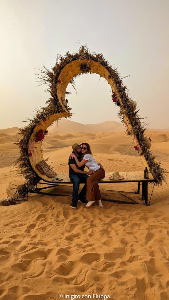 Fluppa e Massimo nel deserto di Merzouga in Marocco