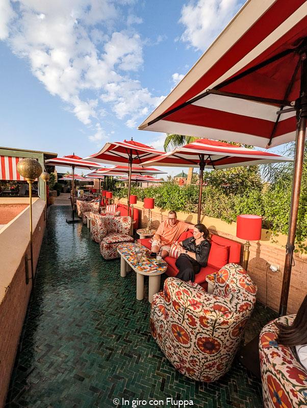 El Fenn rooftop bar, Marrakech: divanetti