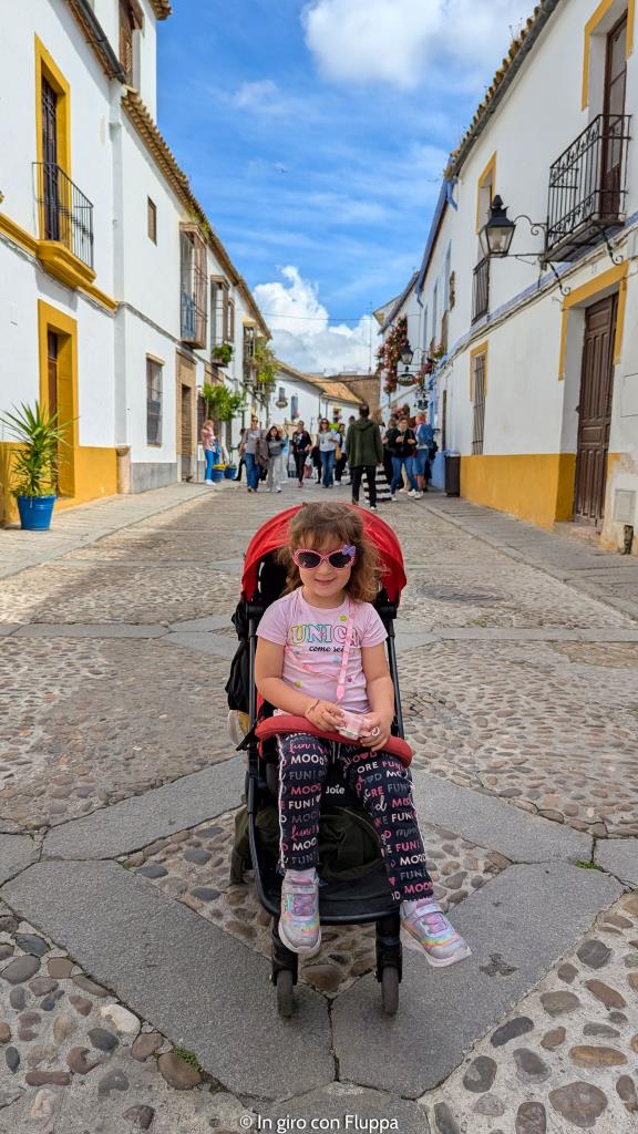 Vicky nel passeggino nel BArrio di San Basilio