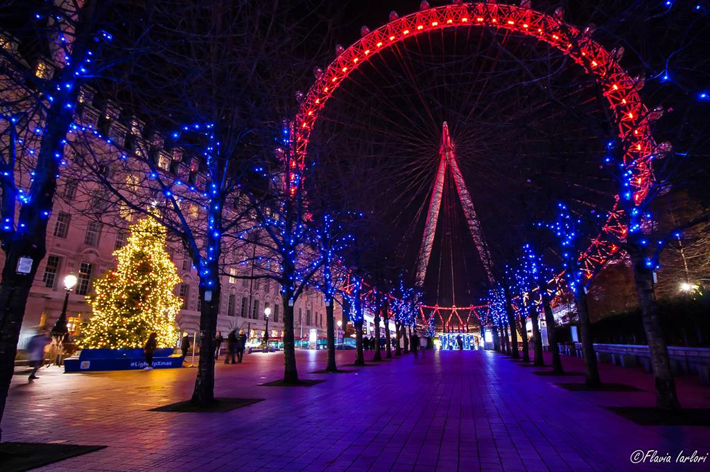 Luci di Natale al London Eye
