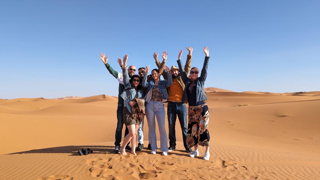 Io e i miei amici nel deserto in Marocco