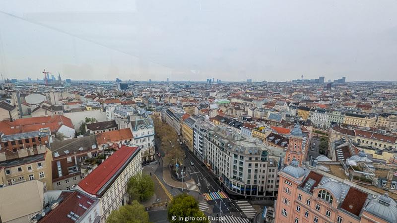 Panorama di Vienna dall'ultimo piano della Haus des Meeres